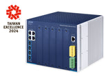 PLANET Industrial Layer 3 5-Slot Gestionado L3 Gigabit Ethernet (10/100/1000) Azul, Metálico
