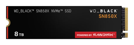 WD Black SSD Interno SN850X 8TB M.2 2280 NVMe PCIe Gen4, Lect. 7200MB/s, Escr. 6600MB/s, TBW 4800
