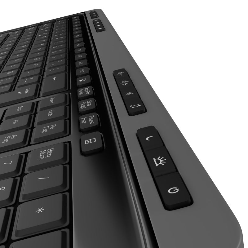 Klip Xtreme Magnifik teclado Ratón incluido Universal RF inalámbrico QWERTY Negro, Gris, Tamaño completo (100%)