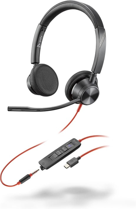 HP Poly Auriculares Poly Blackwire 3325 Microsoft Teams Certified USB-C Auriculares Auriculares Diadema Oficina/Centro de llamadas Binaural