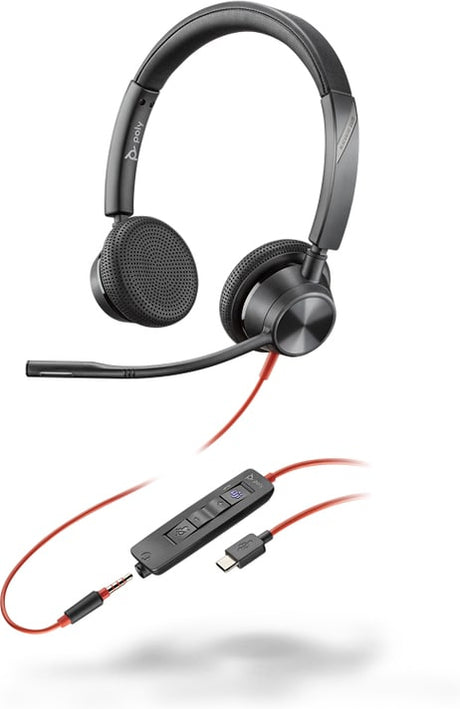 HP Poly Auriculares Poly Blackwire 3325 Microsoft Teams Certified USB-C Auriculares Auriculares Diadema Oficina/Centro de llamadas Binaural