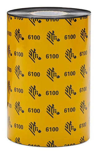 06100BK11045 - Zebra 6100 Wax/Resin Cinta Adhesiva 6 pieza(s) Negro Cera Zebra