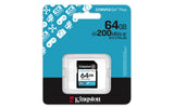Kingston Technology Canvas Go! Plus 64GB SDXC Canvas Go Plus Gen4 200MB/s C10 UHS-I U3 V30 Memoria Flash 64 GB SDXC 200 MB/s 100 MB/s