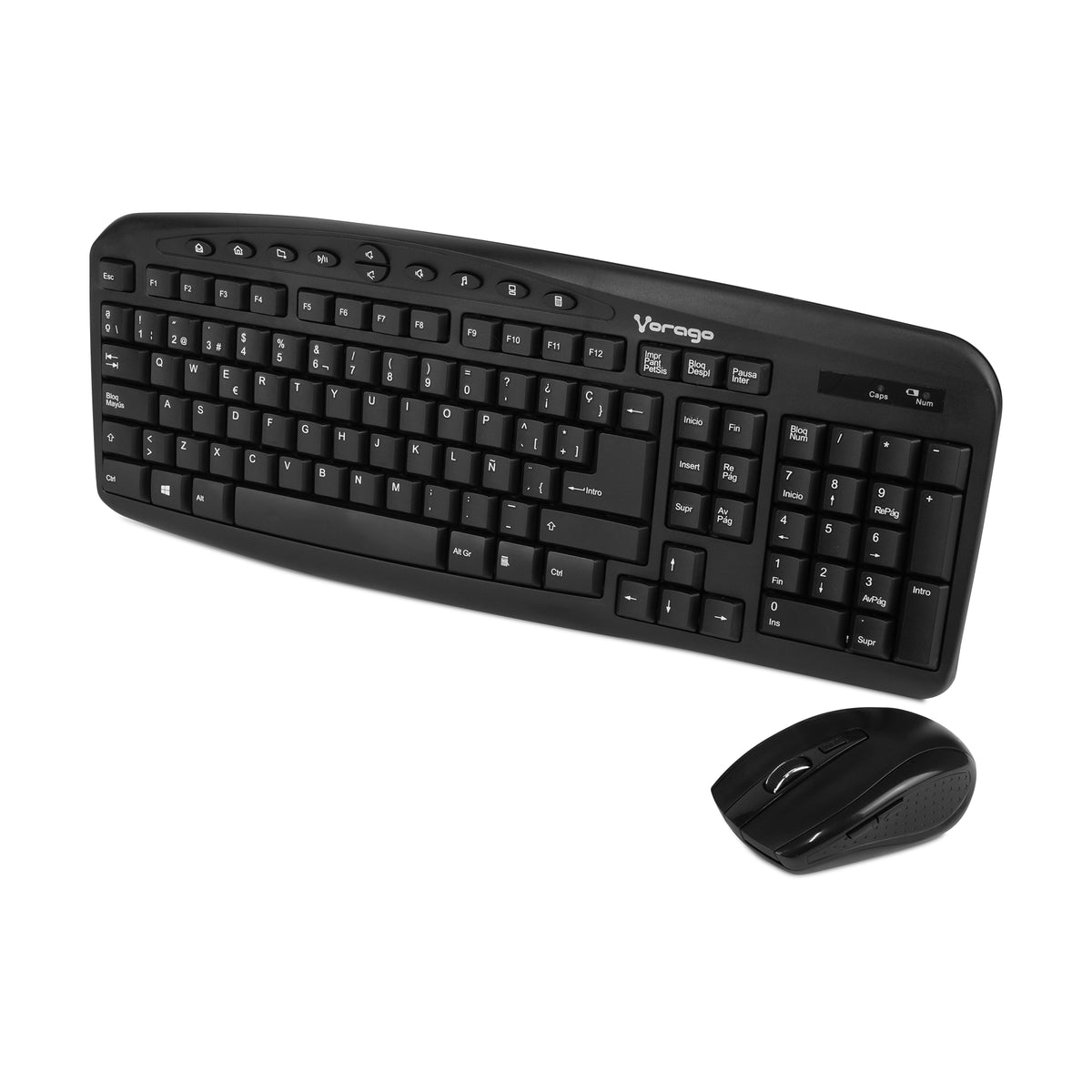 Kit Vorago Teclado y Mouse Km-303 Inalambrico Multimedia Negro