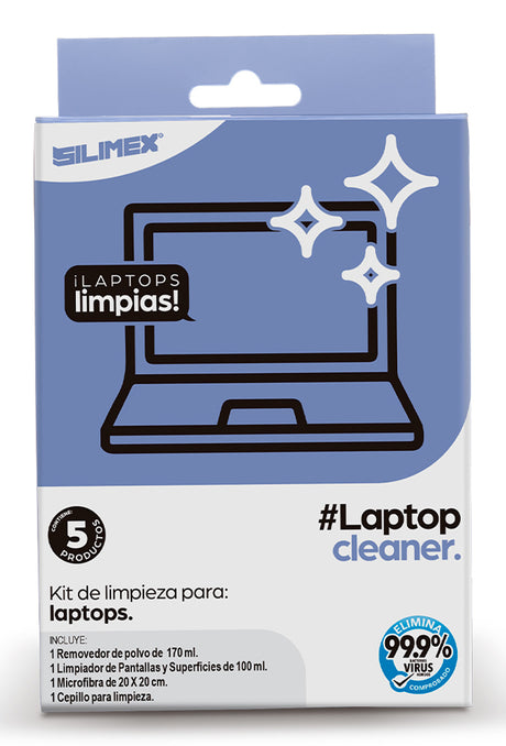 SILIMEX LAPTOPCLEANER KIT DE LIMPIEZA P/ LAPTOP CON CEPILLO Y MICROFIBRA