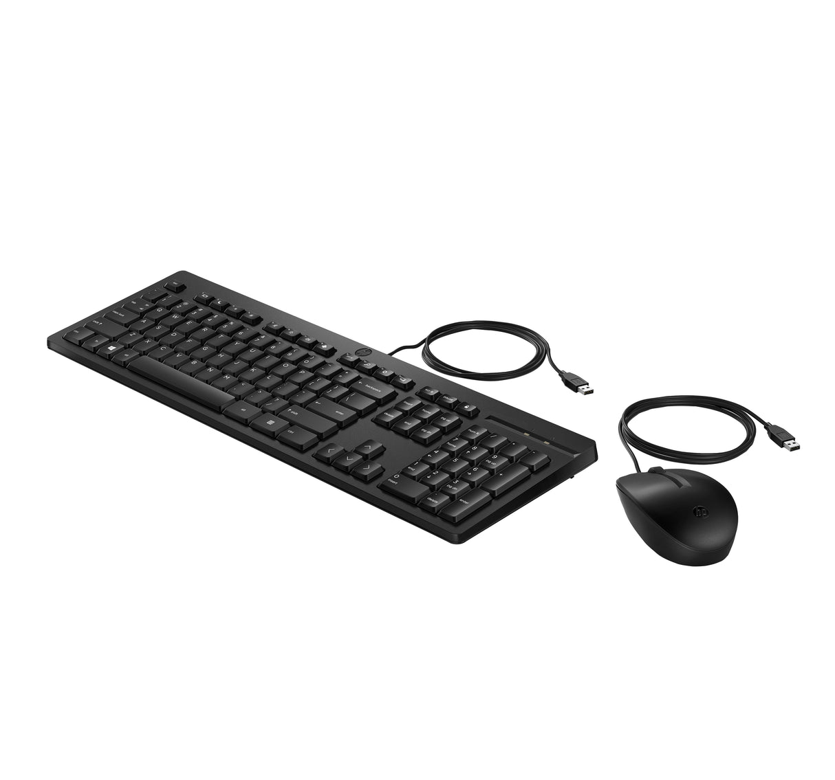 HP Combinación de mouse y teclado con cable 225, Tamaño completo (100%), Alámbrico, USB