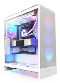 NZXT H7 Flow RGB Midi Tower Blanco, ATX, EATX, Micro ATX, CM-H72FW-R1 | Gabinetes de computadora