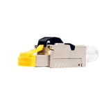 012-024/10G, Plug RJ45 blindado Cat6/6A, para cable sólido, con chapa de oro, Auto ponchable sin herramienta
