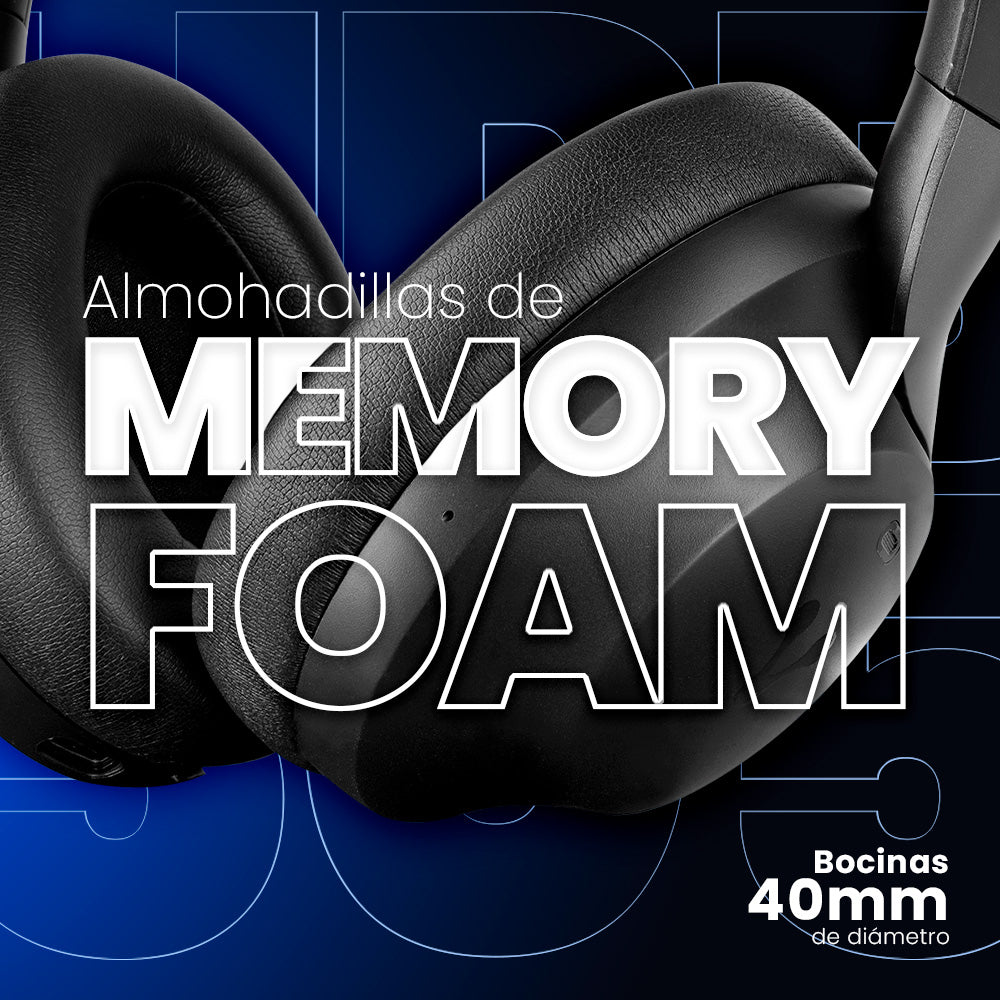 DIADEMA HPB-505 BLUETOOTH 5.0 CON ANC, 60 HRS DE AUTONOMÍA CON SONIDO PREMIUM, SUPER BASS Y BAJA LATENCIA