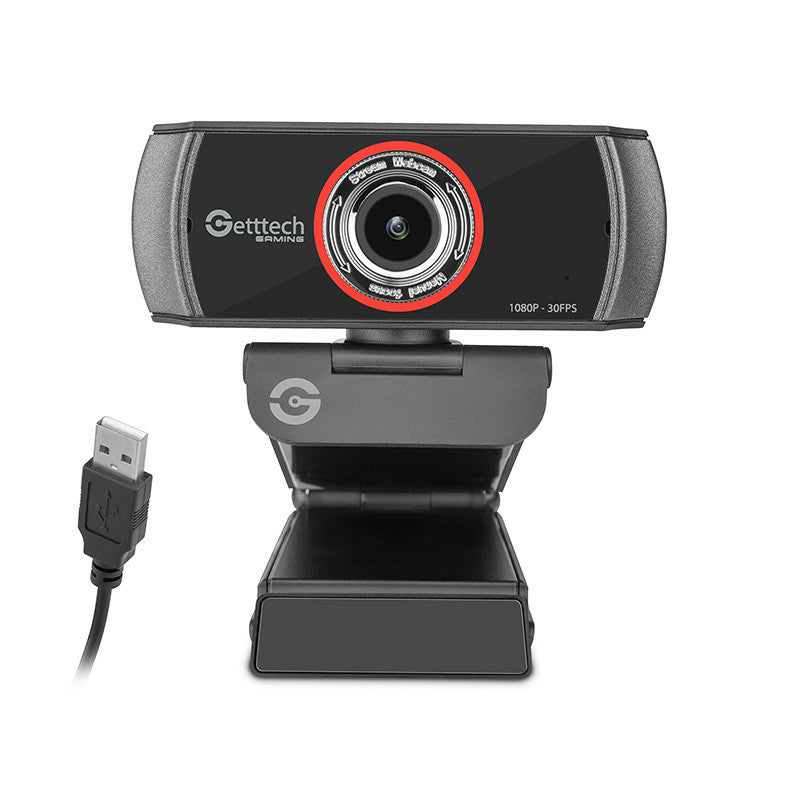 Getttech GPW-FHDMF-G1 cámara web 1920 x 1080 Pixeles USB Negro, Full HD, 30 fps, 720p