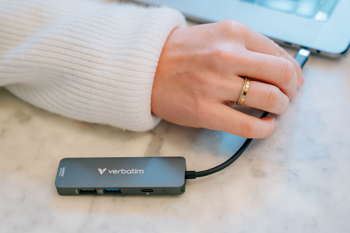 Verbatim 32155 hub de interfaz USB 3.2 Gen 1 (3.1 Gen 1) Type-C 5000 Mbit/s Gris