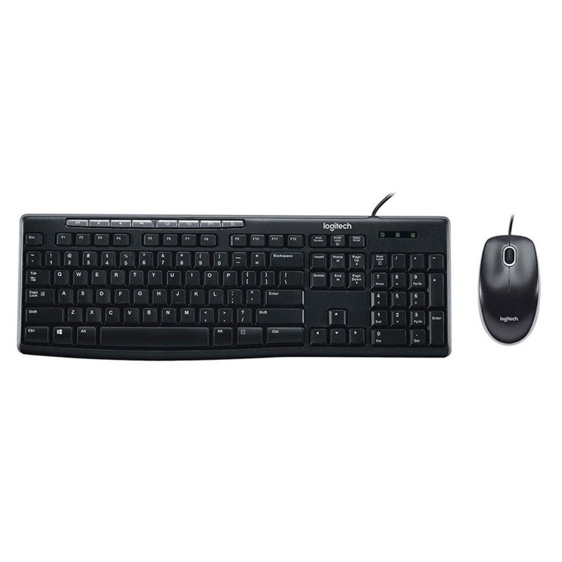 Teclado y Mouse Logitech MK200 USB Black, Teclas Multimedia, Layout en Español