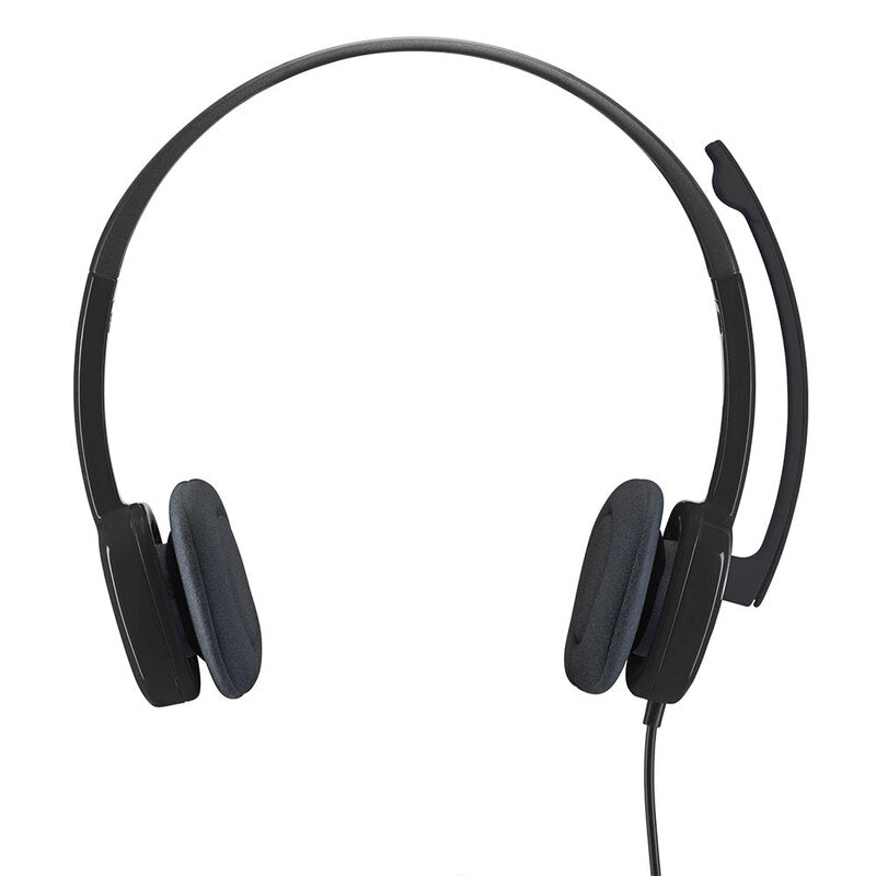 Diadema Logitech H151 Stereo 3.5mm PC Mac Chrome Black, Micrófono Abatible, Control Volumen