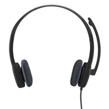 Diadema Logitech H151 Stereo 3.5mm PC Mac Chrome Black, Micrófono Abatible, Control Volumen