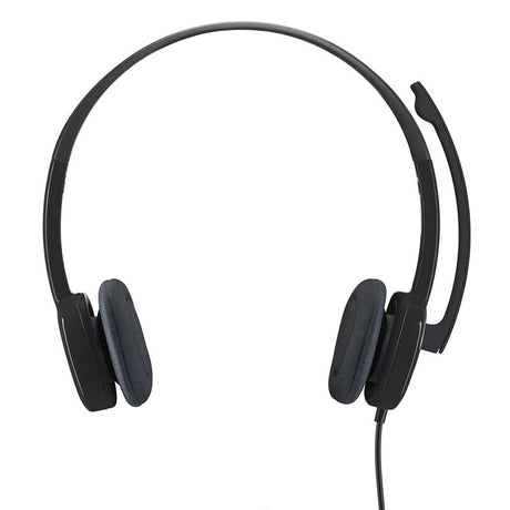 Diadema Logitech H151 Stereo 3.5mm PC Mac Chrome Black, Micrófono Abatible, Control Volumen