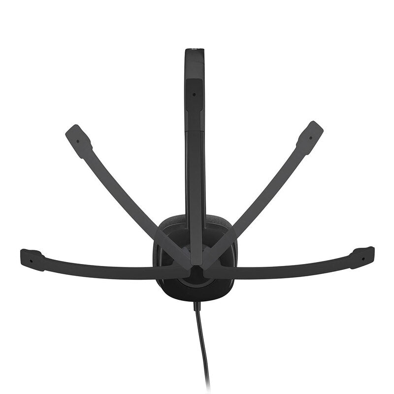 Diadema Logitech H151 Stereo 3.5mm PC Mac Chrome Black, Micrófono Abatible, Control Volumen
