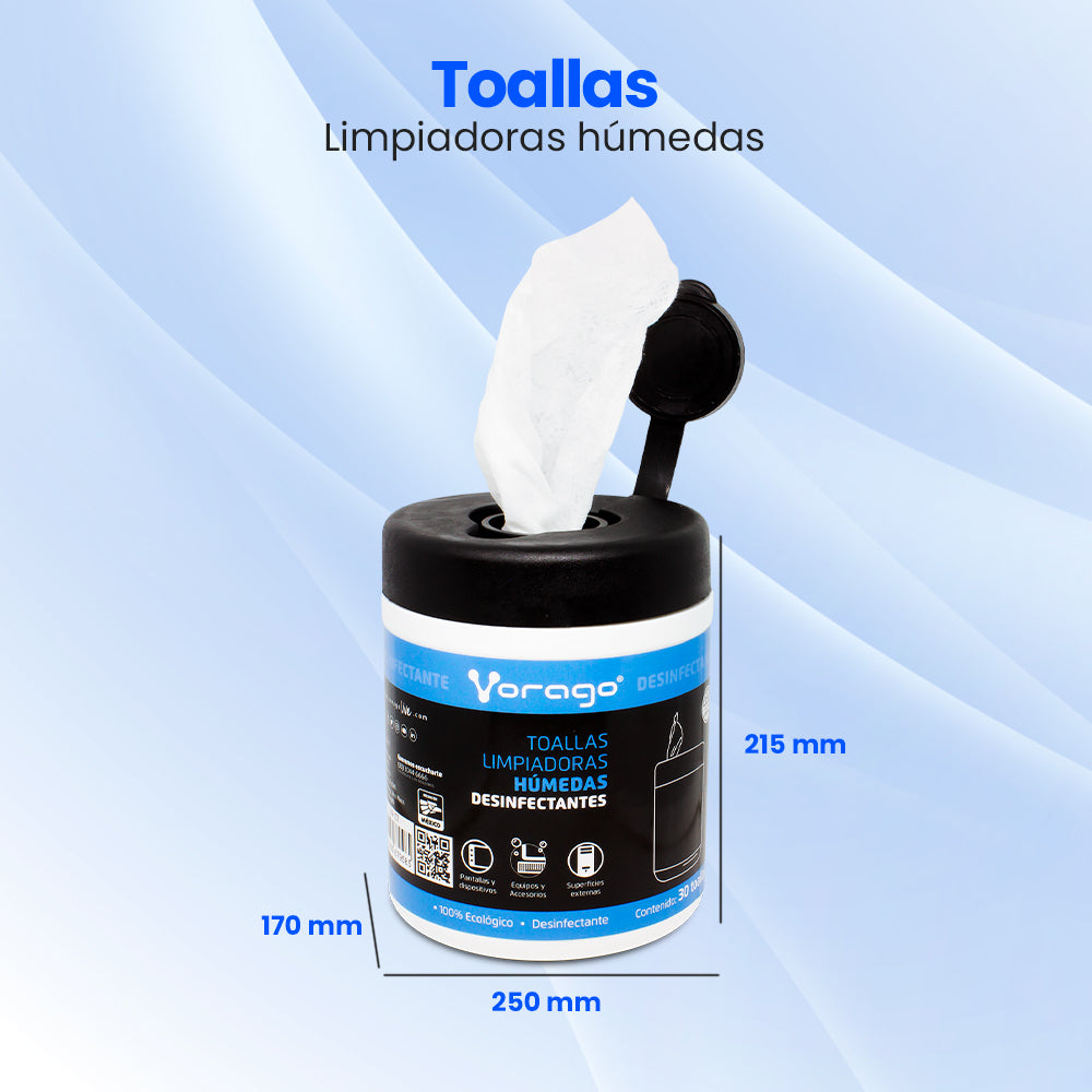 Vorago CLN-107 kit de limpieza para equipos LCD/LED/Plasma Toallitas para limpieza de equipos, Blanco