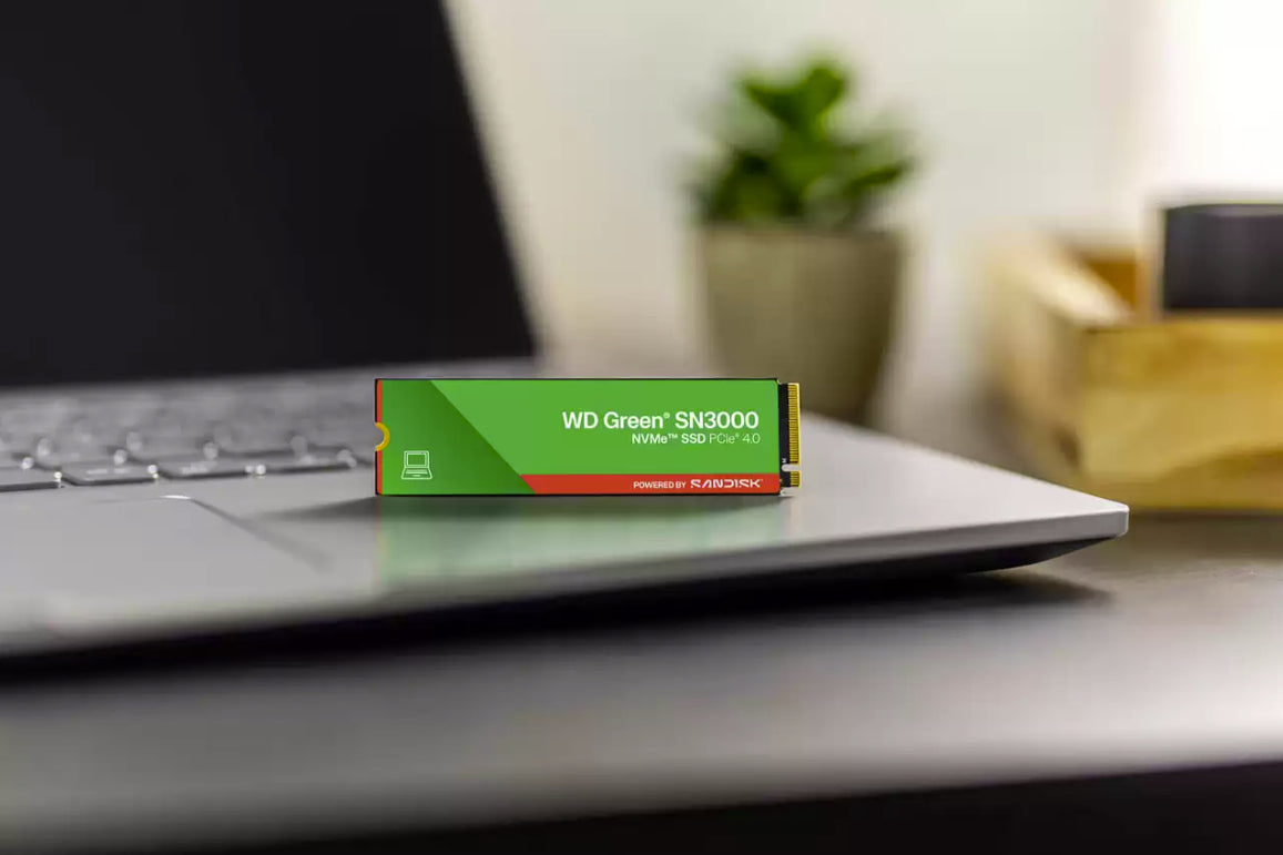 WD SSD Interno Green SN3000 1TB M.2 2280 NVMe PCIe Gen4, 5000 MB/s Lectura, 4200 MB/s Escritura