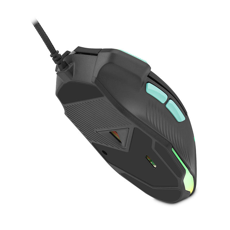 Getttech GPM-RGBWR-G1-BK ratón Juego Diestro USB tipo A 7200 DPI, Negro