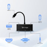 Vorago ADP-350 adaptador gráfico USB Negro, 1920 x 1080 (HD 1080), 3840 x 2160, 2160p