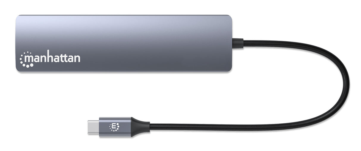 Manhattan Hub/dock USB-C, puertos (6): Ethernet, HDMI, 3x USB-A y USB-C, con Power Delivery (PD) 100 W- requiere cargado