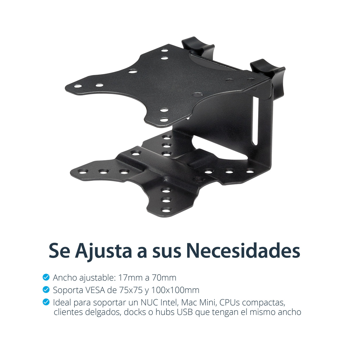 StarTech.com Soporte de Montaje VESA para Clientes Delgados - Caja VESA para Thin Clients - Soporte para Clientes Ligeros soportes para cpu Peana para monitor Escritorio pequeño 5 kg 75 x 75,100 x 100 mm