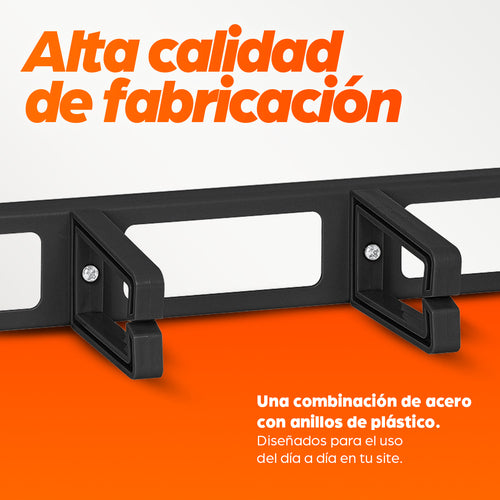 Intellinet Panneau de gestion des câbles 19", 1U, 4 anneaux plastiques longs, noir Accesorios para rack Panel de ge