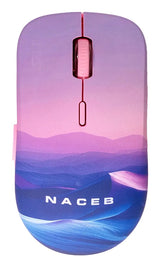 Naceb Technology Na-0138 ratón Ambidiestro RF inalámbrico 1600 DPI, Azul, Rosa, Blanco
