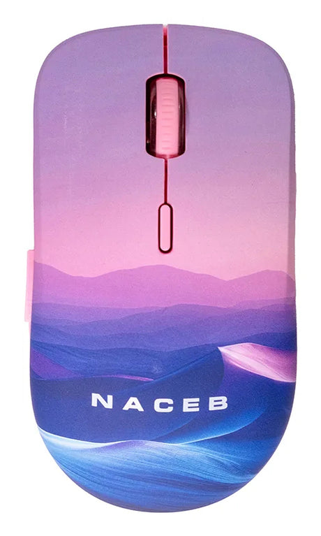 Naceb Technology Na-0138 ratón Ambidiestro RF inalámbrico 1600 DPI, Azul, Rosa, Blanco