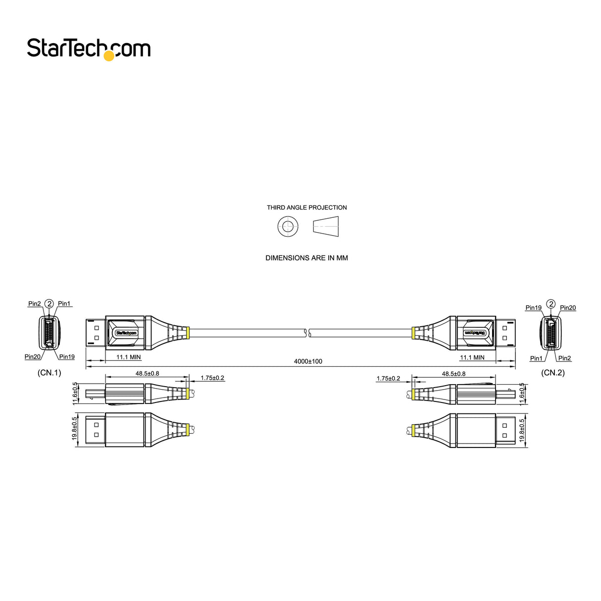 StarTech.com Cable de 4m DisplayPort 1.4 Certificado VESA - 8K de 60Hz HDR10 - Vídeo Ultra HD 4K de 120Hz - Cable DP 1.4
