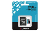 Kingston Technology Tarjeta microSDXC Canvas Go Plus Gen4 de 256 GB, 200 MB/s, A2 U3 V30 y adaptador Memorias flash 256 