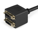 StarTech.com Cable Duplicador Divisor de Vídeo DVI-D de 2 Puertos Salidas Compacto - Bifurcador Cable 0,3 m DVI-D 2 x DVI-D Macho