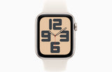 Apple Watch SE GPS + Cellular, Caja de aluminio blanco estelar de 44 mm, Correa deportiva blanco estelar - M/L
