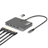 StarTech.com QUAD-USB-HDMI-ADAPT Bases para portátiles y replicadores de puertos Alámbrico USB 3.2 Gen 1 (3.1 Gen 1) Typ