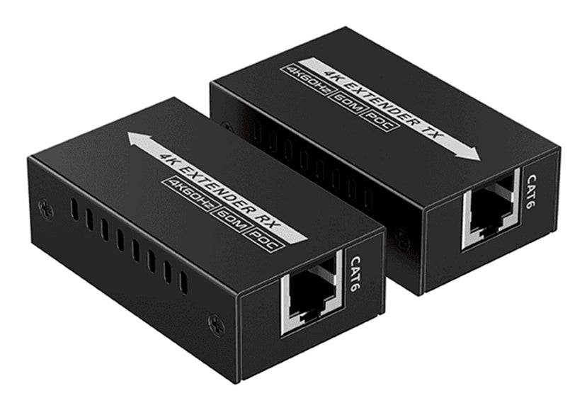 Saxxon LKV410P extensor de audio/video Transmisor y receptor AV Negro, 4096 x 2160 Pixeles, Alámbrico, HDCP