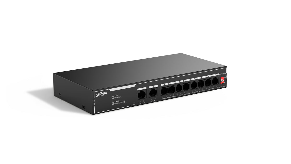 Dahua Technology PoE SF1010LP No administrado L2 Fast Ethernet (10/100) Energía sobre Ethernet (PoE) Negro