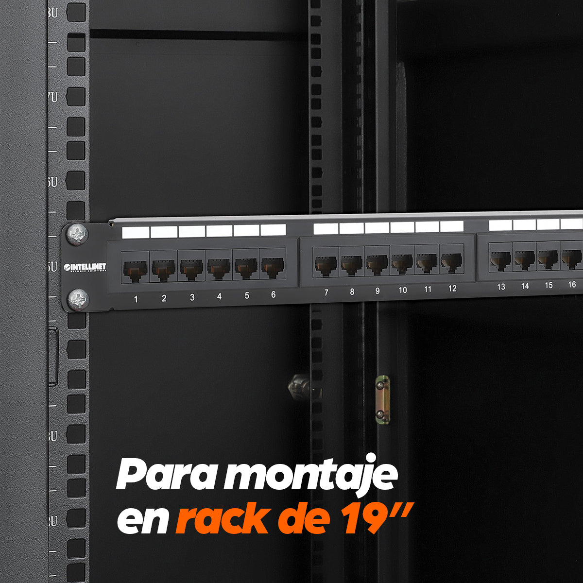 Intellinet Panneau de brassage Cat6, UTP, 24 ports, 1U, noir paneles de parcheo Ethernet rápido, Gigabit Ethernet 24 RJ-45 U/UTP (UTP)