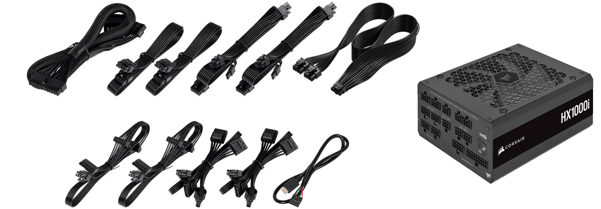 Corsair HXI HX1000I unidad de fuente de alimentación 1000 W 24-pines ATX ATX Negro, 100 - 240 V, 150 W, 999.6 W