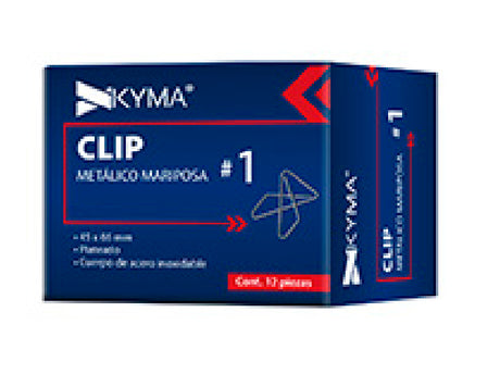 KYMA CLIP-MARIPOSA-1 pinza sujetapapel Acero inoxidable 12 pieza(s)
