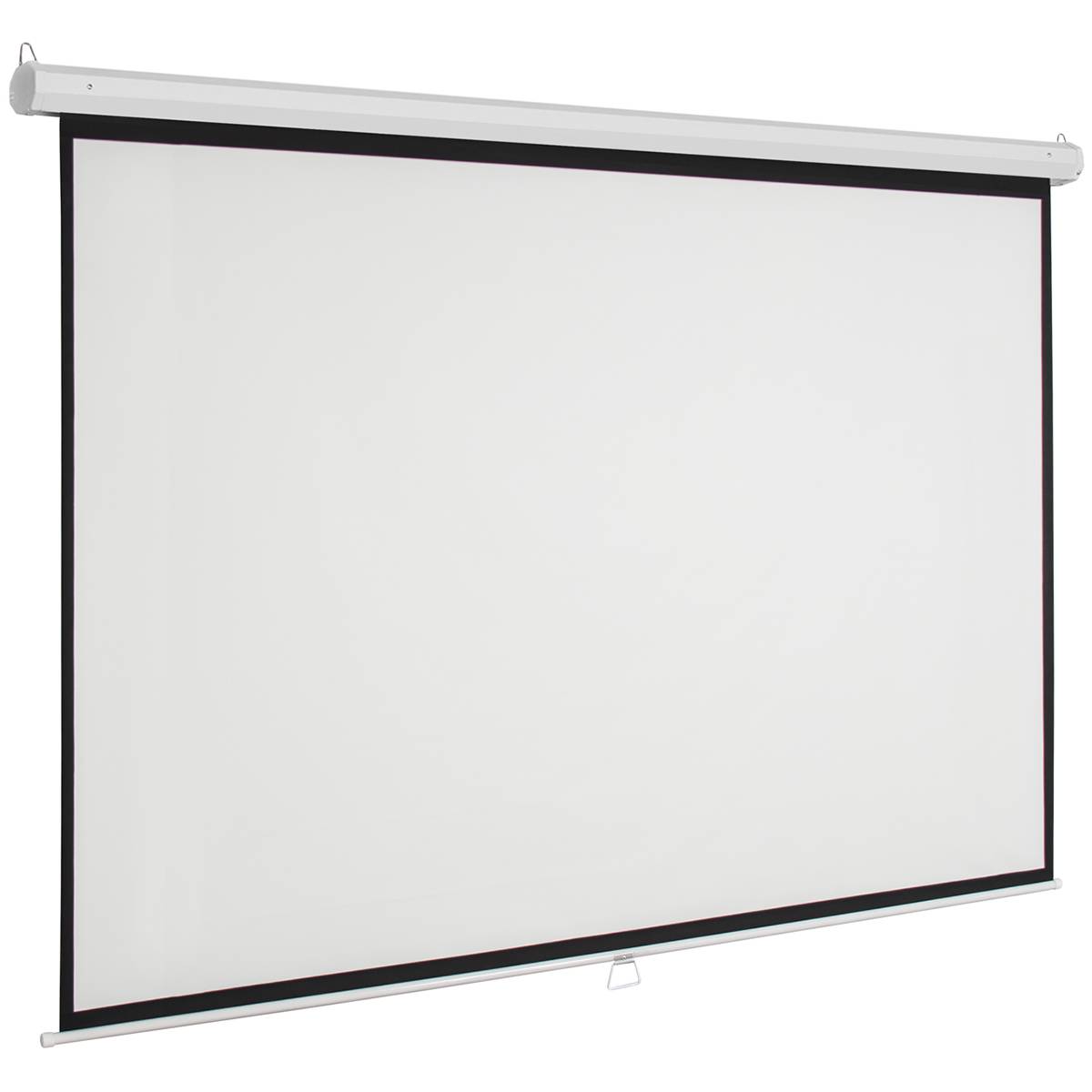 PANTALLA PROYECCION MANUAL MULTIMEDIA SCREEN MSC-221, 100 PULGADAS DIAGONAL, MEDIDA 221 CM X 124 CM, FORMATO 16:9, COLOR BLANCO MATE, PARA COLGAR O PARED