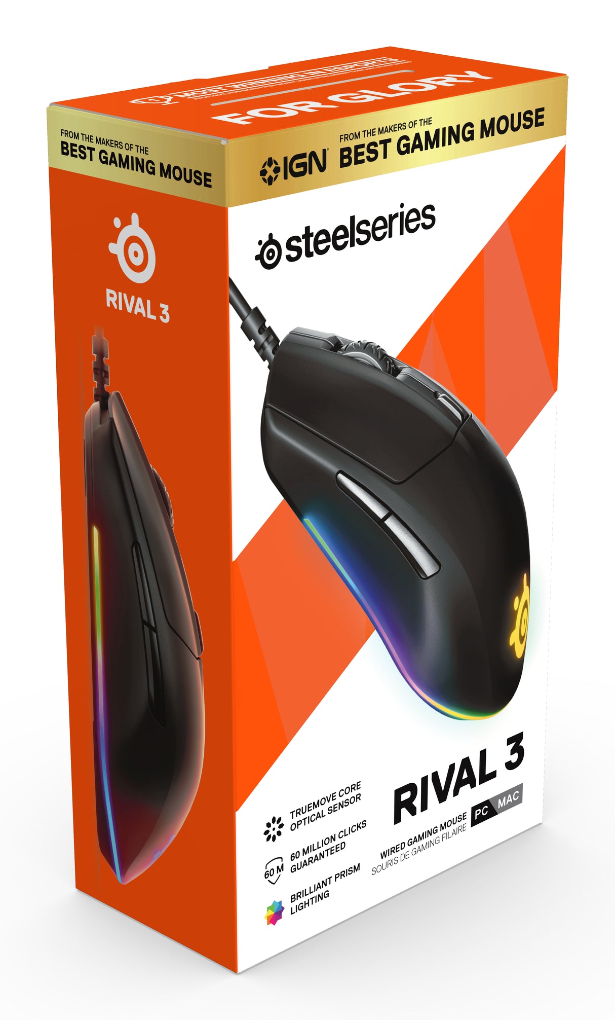 Steelseries Rival 3 ratón Juego mano derecha USB tipo A Óptico 8500 DPI