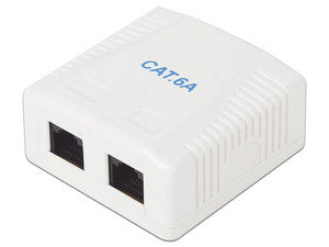 Roseta de Pared Linkedpro LP-WP-39-C6A Cat6A con 2 Puertos y 2 jacks UTP, Blanco