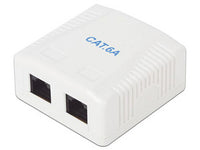 Roseta de Pared Linkedpro LP-WP-39-C6A Cat6A con 2 Puertos y 2 jacks UTP, Blanco