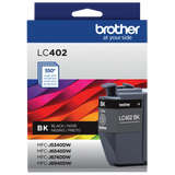 Tinta Brother Lc402Bk Alto Rendimiento Hasta 550 Páginas Color Negro