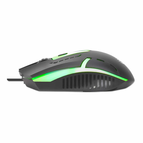 R-Go Tools Mouse Gaming óptico cableado USB con iluminación LED RGB Ratones Juego USB tipo A Óptico