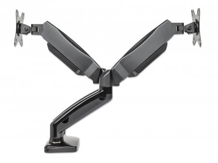 Manhattan Soporte de escritorio, de aluminio, con pistón de gas, para dos monitores Monitor Negro