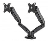 Manhattan Soporte de escritorio, de aluminio, con pistón de gas, para dos monitores Monitor Negro