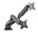 Manhattan Soporte de escritorio, de aluminio, con pistón de gas, para dos monitores Monitor Negro