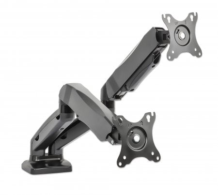 Manhattan Soporte de escritorio, de aluminio, con pistón de gas, para dos monitores Monitor Negro