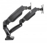 Manhattan Soporte de escritorio, de aluminio, con pistón de gas, para dos monitores Monitor Negro